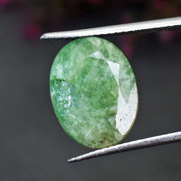 gemsmore:Natural  9 Cts Genuine  Untreated Emerald Faceted Gemstone