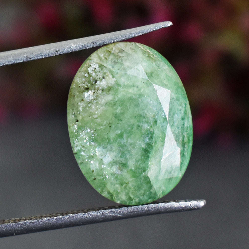 gemsmore:Natural  9 Cts Genuine  Untreated Emerald Faceted Gemstone
