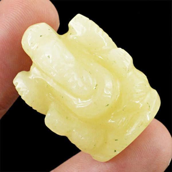 gemsmore:Natural Agate Carved Lord Ganesha Gemstone