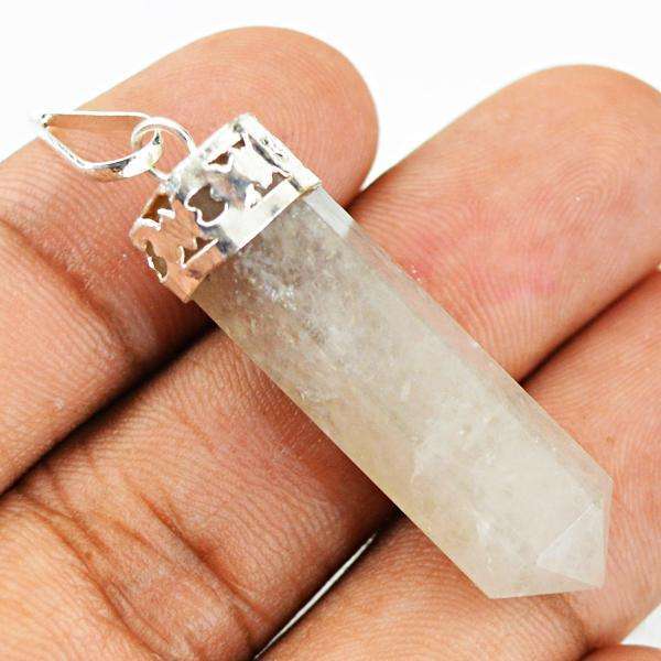 gemsmore:Natural Agate Crystal Healing Point Pendant
