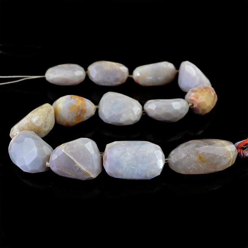 gemsmore:Natural Agate Faceted Beads Strand