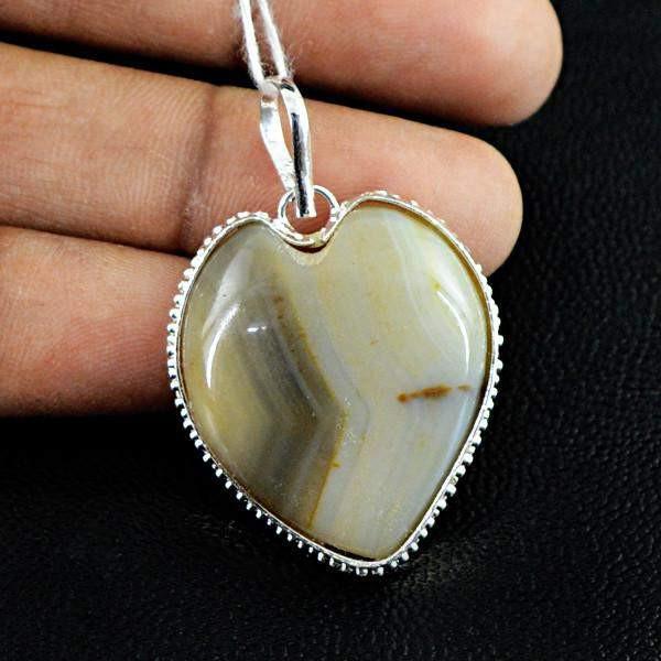 gemsmore:Natural Agate Gemstone Untreated Pendant