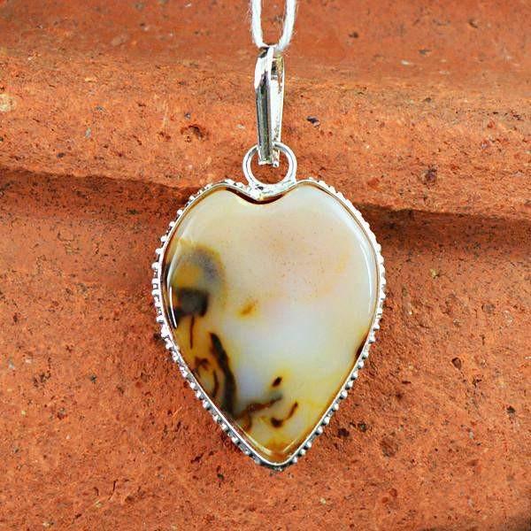 gemsmore:Natural Agate Untreated Pendant