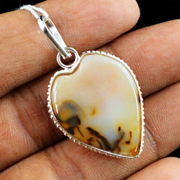 gemsmore:Natural Agate Untreated Pendant