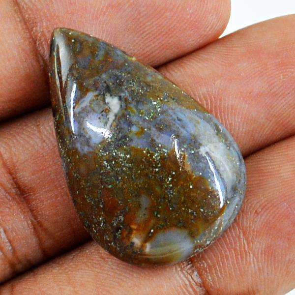 gemsmore:Natural Amazing Agate Pear shape Untreated Loose Gemstone