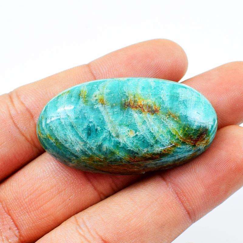 gemsmore:Natural Amazing Amazonite Oval Shape Untreated Loose Gemstone