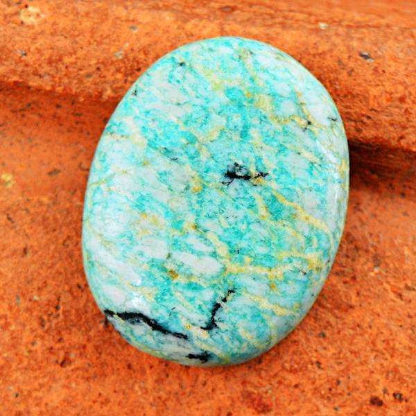 gemsmore:Natural Amazing Amazonite Oval Shape Untreated Loose Gemstone