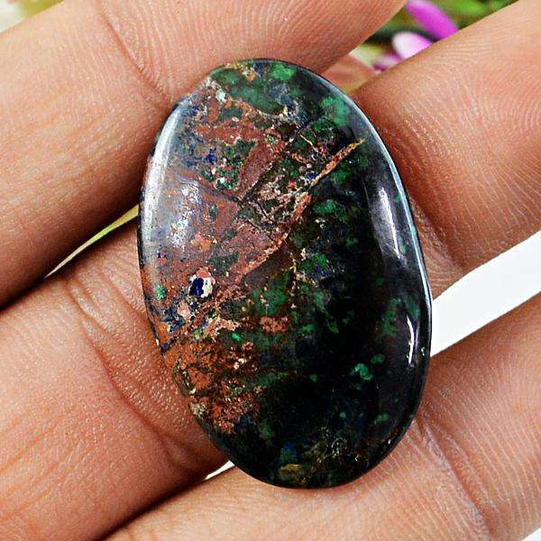 gemsmore:Natural Amazing Azurite Oval Shape Untreated Loose Gemstone