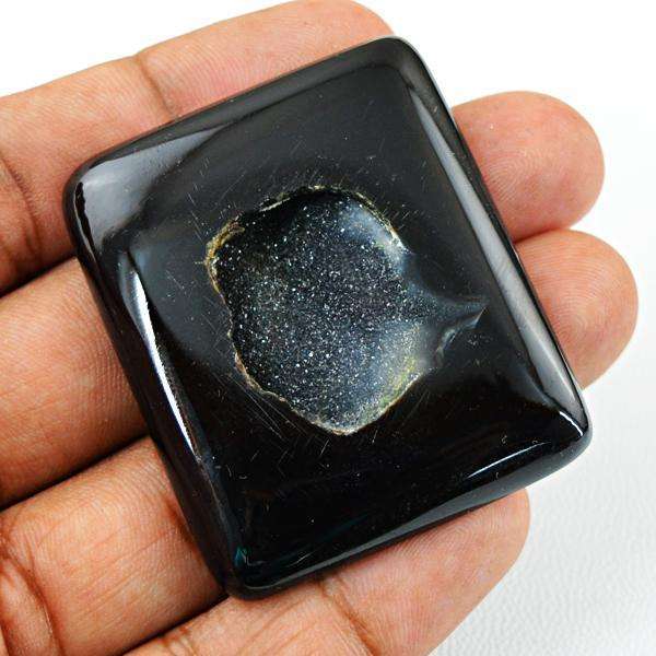 gemsmore:Natural Amazing Black Druzy Untreated Loose Onyx Gemstone