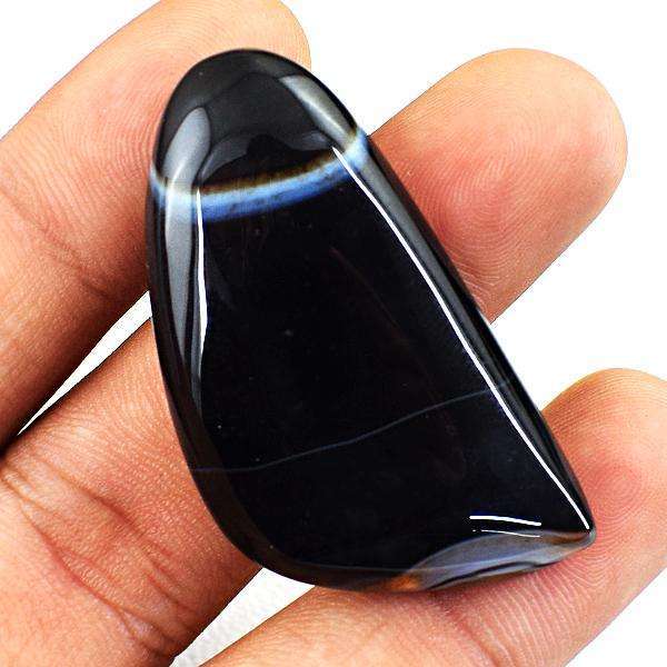 gemsmore:Natural Amazing Black Onyx Untreated Loose Gemstone