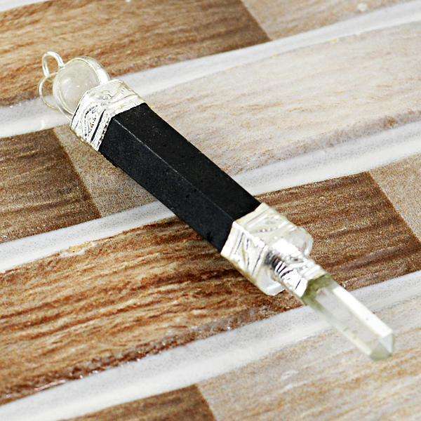 gemsmore:Natural Amazing Black Spinel Healing Ball Point Pendant