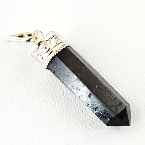 gemsmore:Natural Amazing Black Spinel Healing Point Pendant