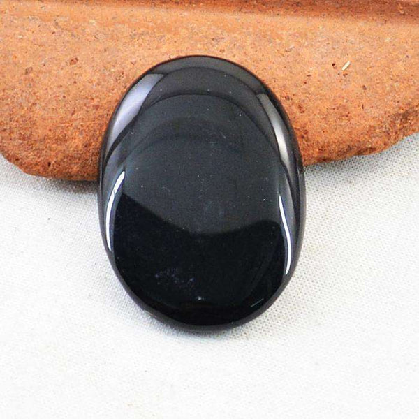 gemsmore:Natural Amazing Black Spinel Oval Shape Untreated Loose Gemstone