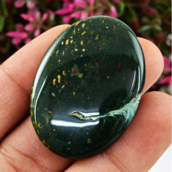 gemsmore:Natural Amazing Bloodstone Oval Shape Untreated Loose Gemstone