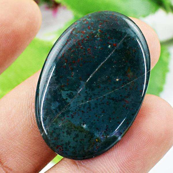 gemsmore:Natural Amazing Bloodstone Oval Shape Untreated Loose Gemstone