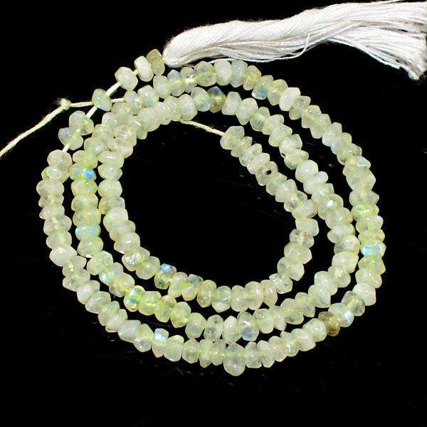 gemsmore:Natural Amazing Blue Flash Moonstone Drilled Beads Strand