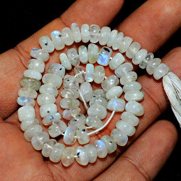 gemsmore:Natural Amazing Blue Flash Moonstone Drilled Beads Strand