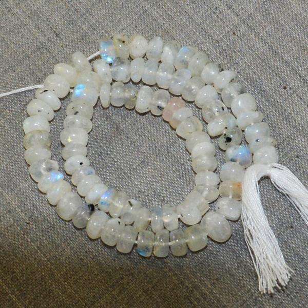 gemsmore:Natural Amazing Blue Flash Moonstone Drilled Beads Strand