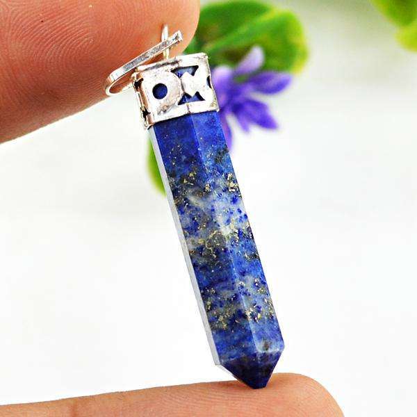 gemsmore:Natural Amazing Blue Lapis Lazuli Healing Point Pendant