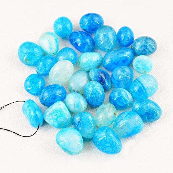 gemsmore:Natural Amazing Blue Onyx Drilled Beads Lot