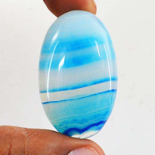 gemsmore:Natural Amazing Blue Onyx Oval Shape Loose Gemstone