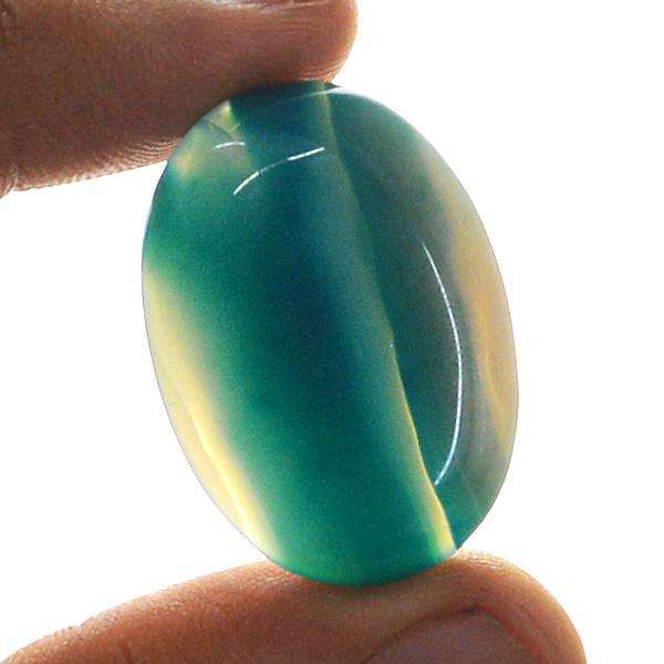 gemsmore:Natural Amazing Blue Onyx Oval Shape Untreated Loose Gemstone