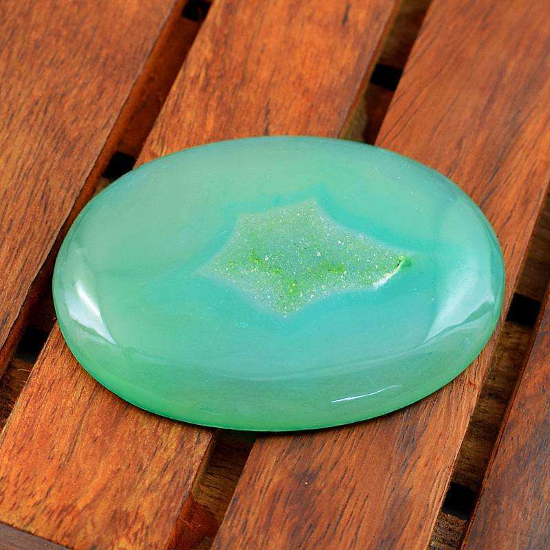 gemsmore:Natural Amazing Druzy Onyx Oval Shape Loose Gemstone