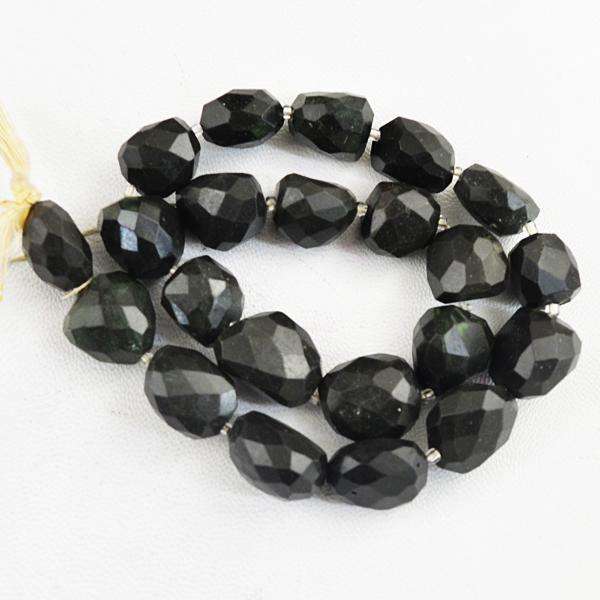gemsmore:Natural Amazing Faceted Black Spinel Drilled Beads Strand