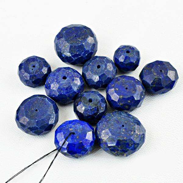 gemsmore:Natural Amazing Faceted Blue Iolite Drilled Beads Lot