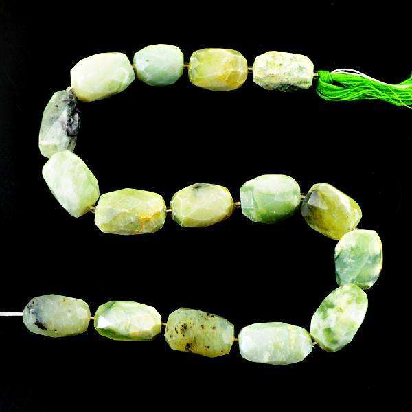 gemsmore:Natural Amazing Faceted Green Aventurine Drilled Beads Strand