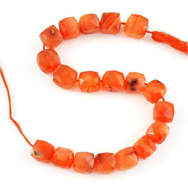 gemsmore:Natural Amazing Faceted Orange Carnelian Drilled Beads Strand