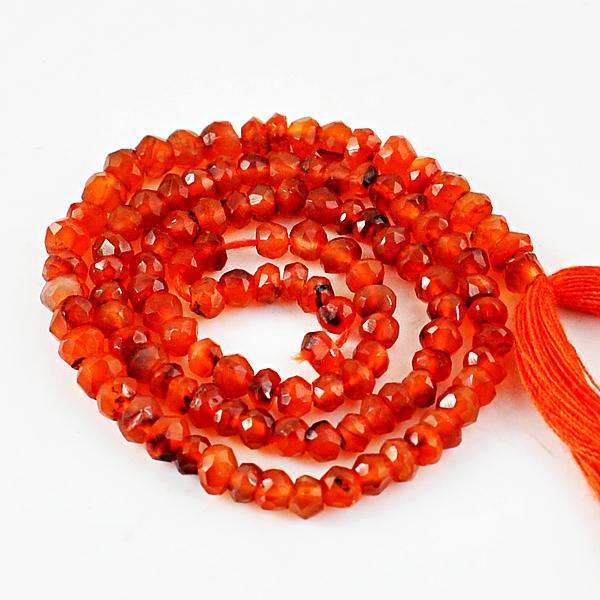 gemsmore:Natural Amazing Faceted Orange Carnelian Drilled Beads Strand