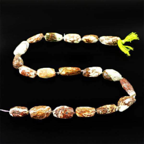 gemsmore:Natural Amazing Faceted Picasso Jasper Drilled Beads Strand