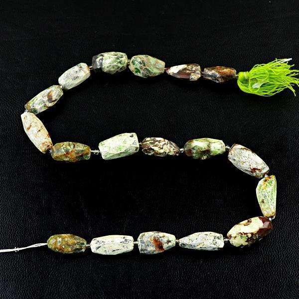 gemsmore:Natural Amazing Faceted Picasso Jasper Drilled Beads Strand