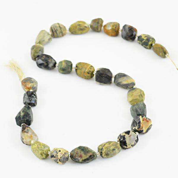 gemsmore:Natural Amazing Faceted Picasso Jasper Drilled Beads Strand