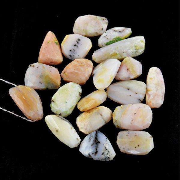gemsmore:Natural Amazing Faceted Pink Australian Opal Drilled Beads Lot