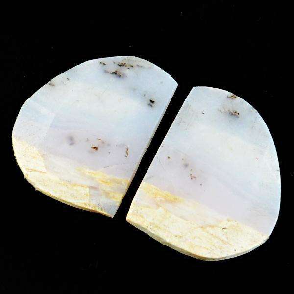 gemsmore:Natural Amazing Faceted Pink Australian Opal Loose Gemstone Pair