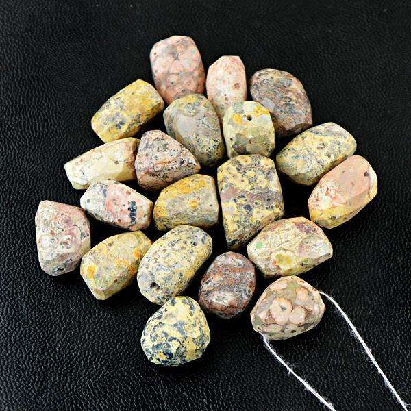 gemsmore:Natural Amazing Faceted Poppy Jasper Drilled Beads Lot
