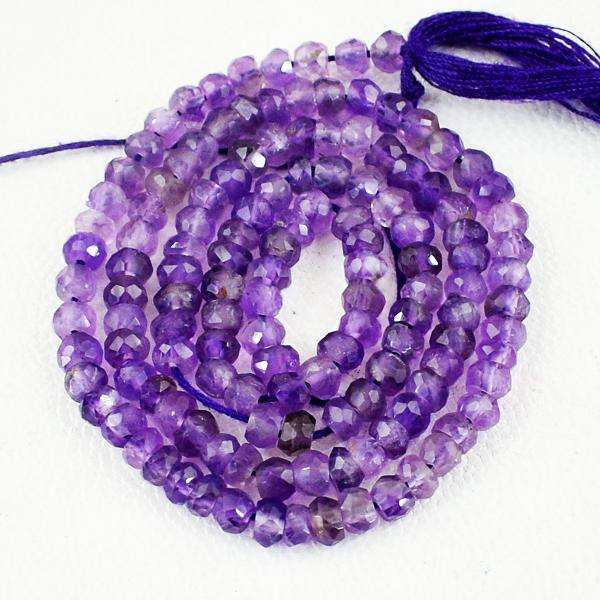gemsmore:Natural Amazing Faceted Purple Amethyst Drilled Beads Strand
