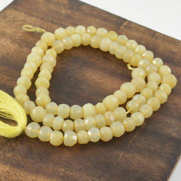 gemsmore:Natural Amazing Faceted Yellow Aventurine Drilled Beads Strand