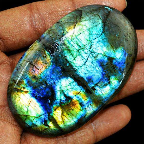 gemsmore:Natural Amazing Flash Oval Shape Labradorite Loose Gemstone