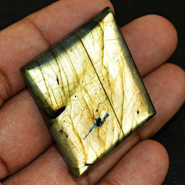 gemsmore:Natural Amazing Golden Flash Labradorite Untreated Loose Gemstone