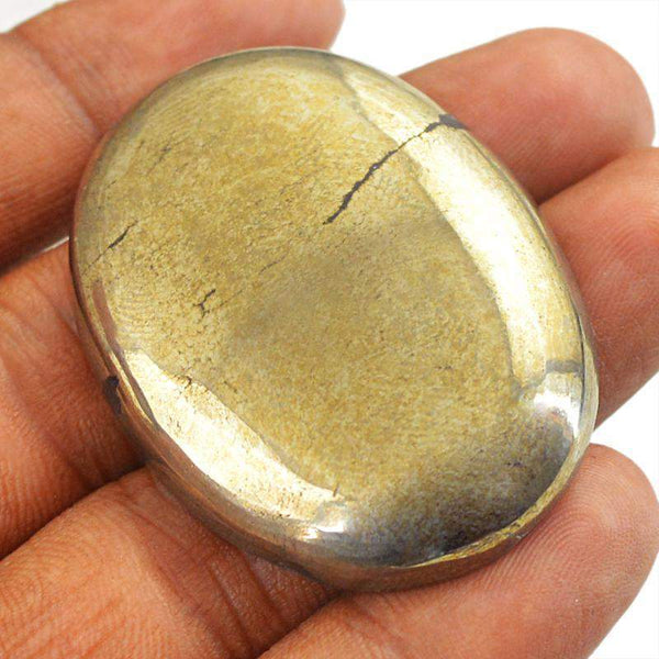 gemsmore:Natural Amazing Golden Hematite Oval Shape Gemstone