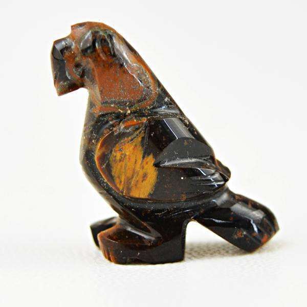 gemsmore:Natural Amazing Golden Tiger Eye Hand Carved Bird