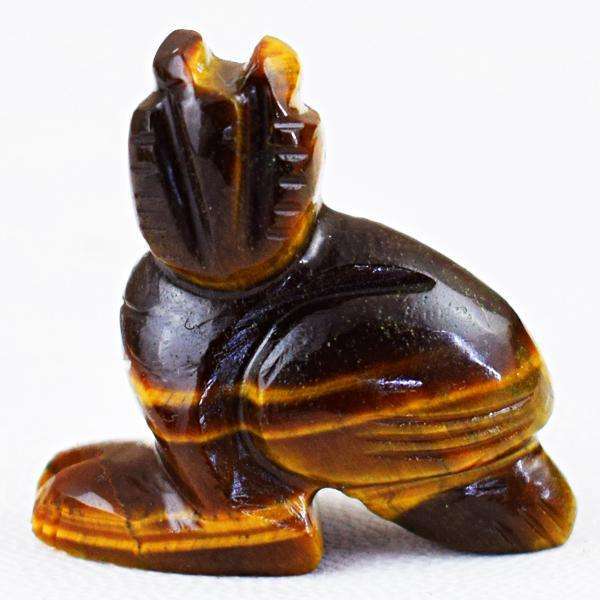 gemsmore:Natural Amazing Golden Tiger Eye Hand Carved Owl