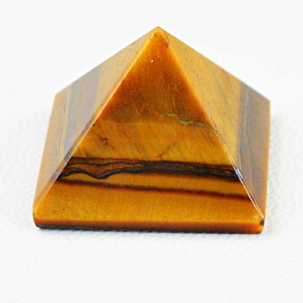 gemsmore:Natural Amazing Golden Tiger Eye Healing Pyramid