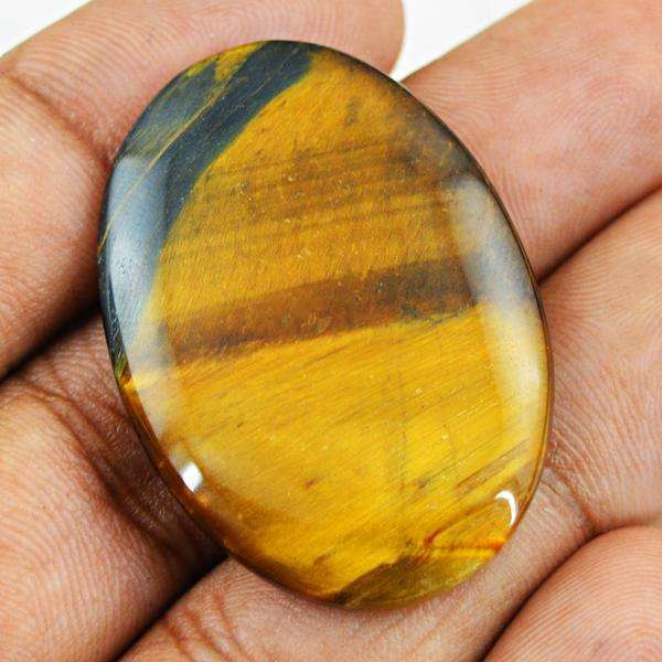 gemsmore:Natural Amazing Golden Tiger Eye Oval Shape Loose Gemstone