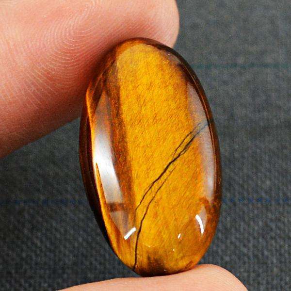 gemsmore:Natural Amazing Golden Tiger Eye Oval Shape Loose Gemstone