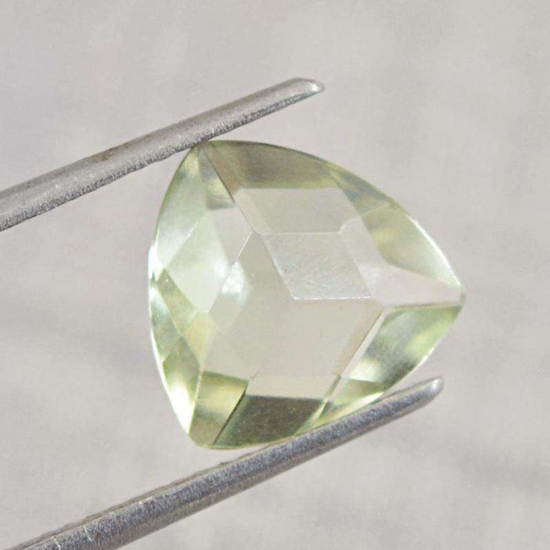 gemsmore:Natural Amazing Green Amethyst Checkered Cut Gemstone