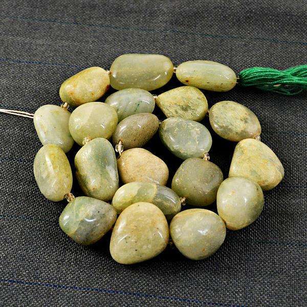 gemsmore:Natural Amazing Green Aventurine Drilled Beads Strand